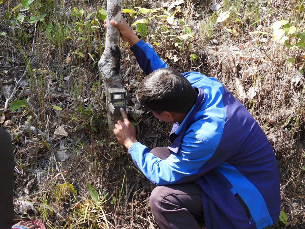 Wildlife researchers conducting a field study in Jammu and Kashmir
